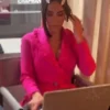 Allura Grant TV Series Alls Fair S01 Kim Kardashian Pink Fringe Jacket