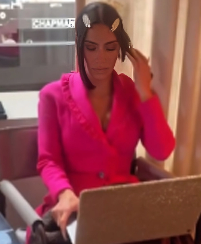 Allura Grant TV Series Alls Fair S01 Kim Kardashian Pink Fringe Jacket