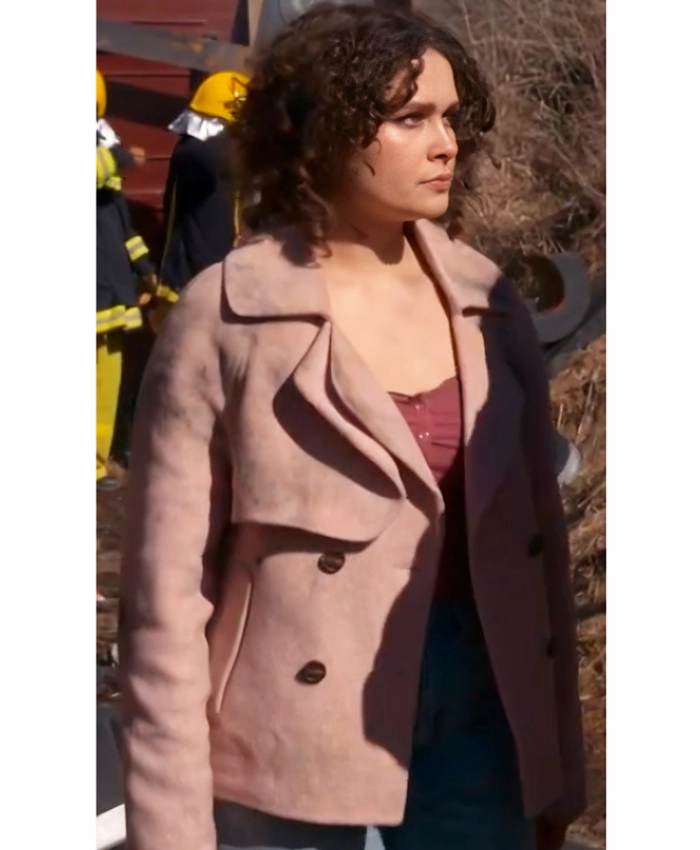 Ally Harris Home And Away 2026 Dana Matheson Blush Wool Blend Peacoat