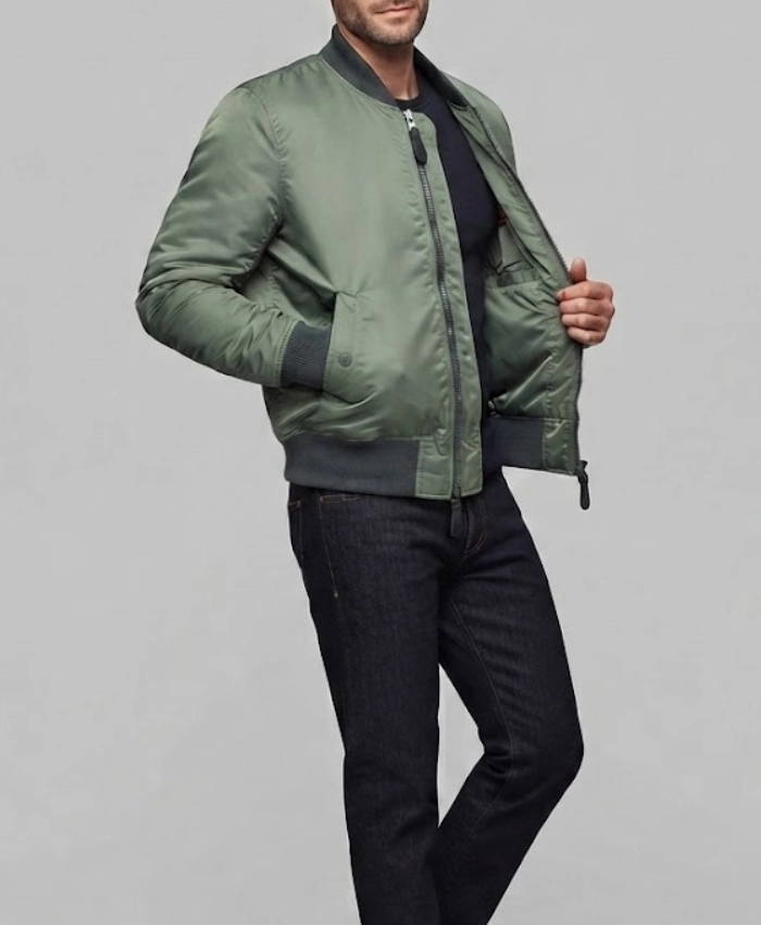 Alpha Industries MA 1 Battlewash Flight Green Bomber Jacket
