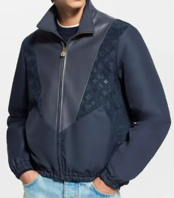 Alvaro Arbeloa Sporty Leather Mix Track Jacket - Image 3