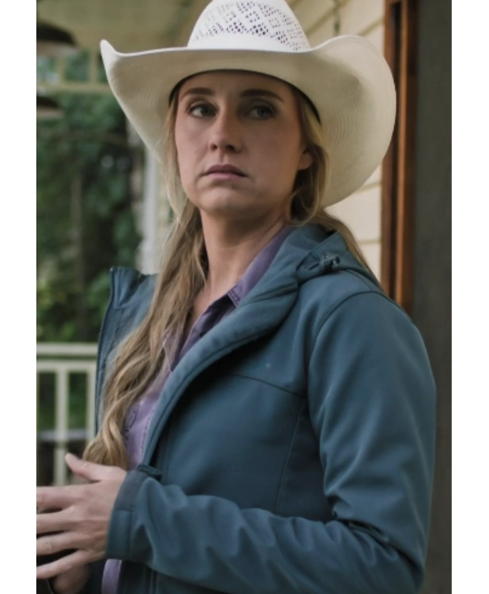 Amber Marshall TV Series Heartland S19 Amy Fleming Blue Hooded Jacket