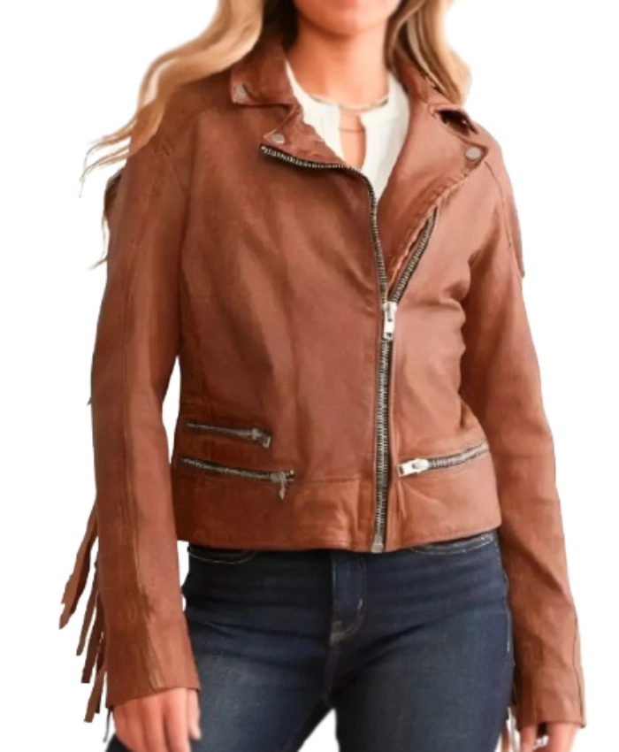 Ambyr Michelle Beyond The Gates 2025 Leather Fringe Jacket