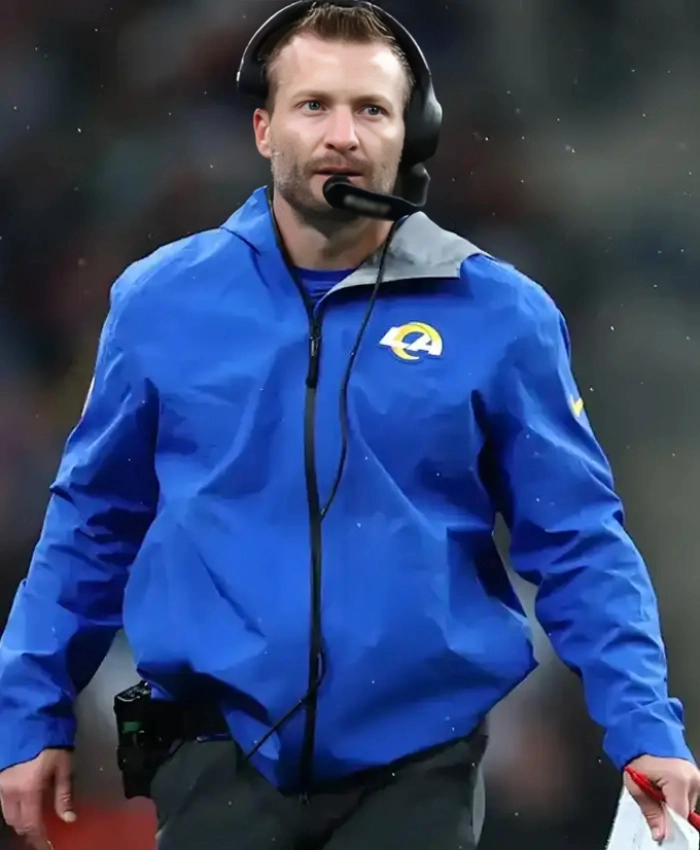 American Football Team LA Rams 2025 Coach Sean McVay Blue Hooded Jacket