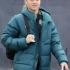 American Soccer Player Aubrey Kingsbury Blue Puffer Hooded Jacket