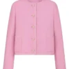 Americas Newsroom 2025 Dana Perino Collarless Cropped Pink Wool Jacket