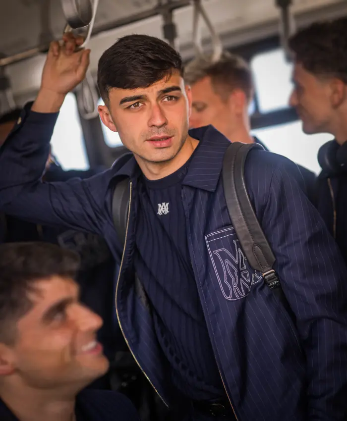 Amiri x FC Barcelona Pinstripe Jacket - Image 3