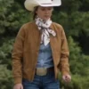 Amy Fleming Heartland S19 Amber Marshall Brown Suede Jacket