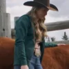 Amy Fleming Heartland S19 Amber Marshall Zip Up Green Fleece Hoodie