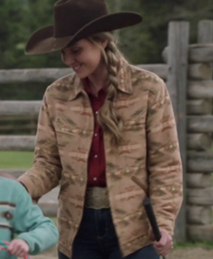 Amy Fleming TV Series Heartland S19 Amber Marshall Brown Cotton Jacket