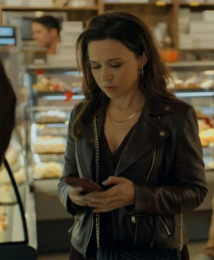 An Unexpected Valentine Lacey Chabert Biker Jacket