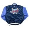 Anaheim Angels Navy And Light Blue Full Snap Satin Bomber Jacket