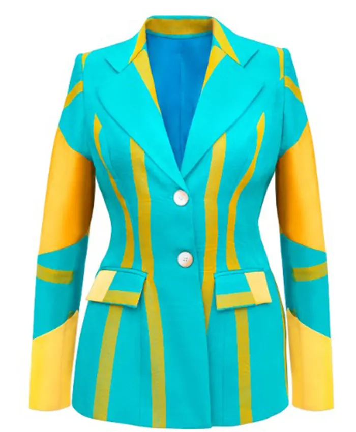 And Just Like That S03 Nicole Ari Parker Blue And Yellow Suit - Image 2