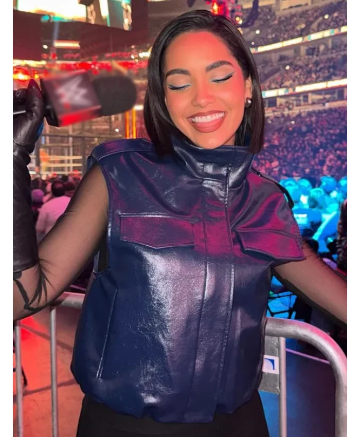 Alternative view of Andrea Bazarte WWE Elimination Chamber Blue Leather Vest