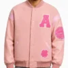 Angel Reese Custom Coach Pink Varsity Jacket Mens