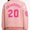 Angel Reese Custom Coach Pink Varsity Jacket Women