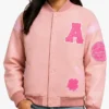 Angel Reese Custom Coach Pink Varsity Jacket Womens