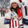 Ann Michael Maye AFC Championship Game Patriots Patchwork Puffer Jacket