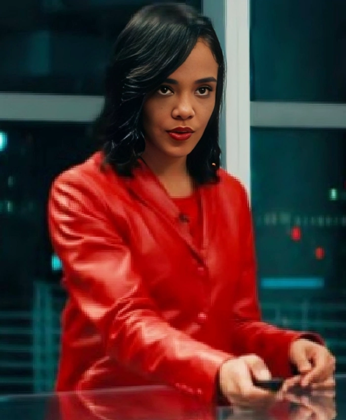 Anna His And Hers S01 Tessa Thompson Red Leather Blazer