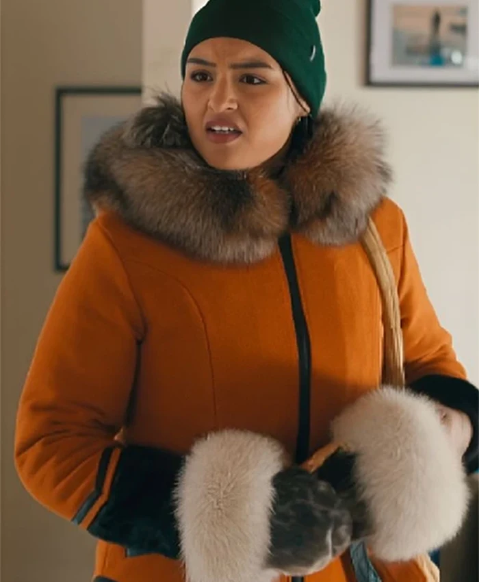 Anna Lambe North Of North Fur Orange Coat