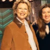 Annette Bening The Kelly Clarkson Show Cropped Suede Jacket