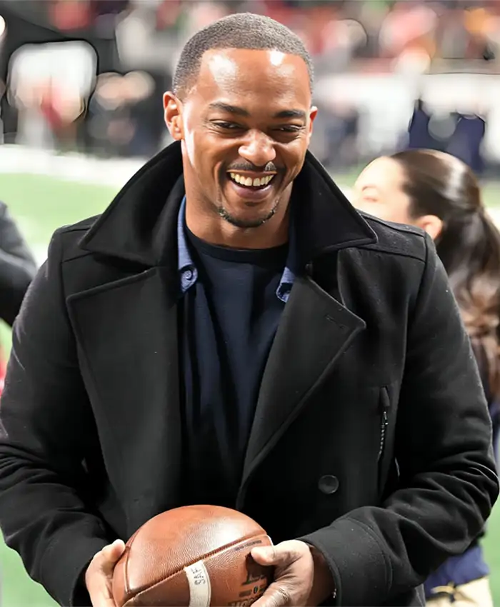 Anthony Mackie 2025 CFP National Championship Black Coat