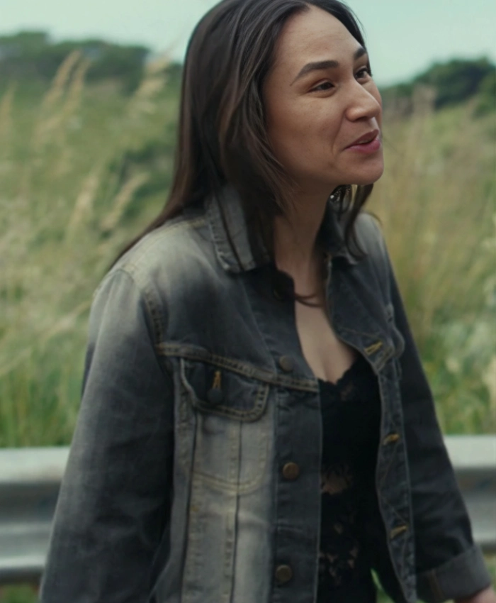 April Mackenzie TV Series Hotel Costiera 2025 Jess Khan Lee Two Shade Denim Jacket