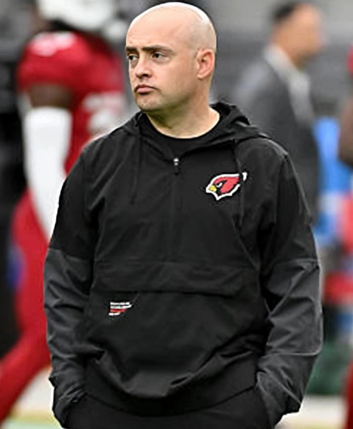 Arizona Cardinals 2025 Coach Drew Petzing Black Sideline Anorak Black Hoodie