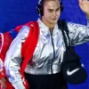 Aryna Sabalenka 2025 US Open Silver Crop Bomber Jacket