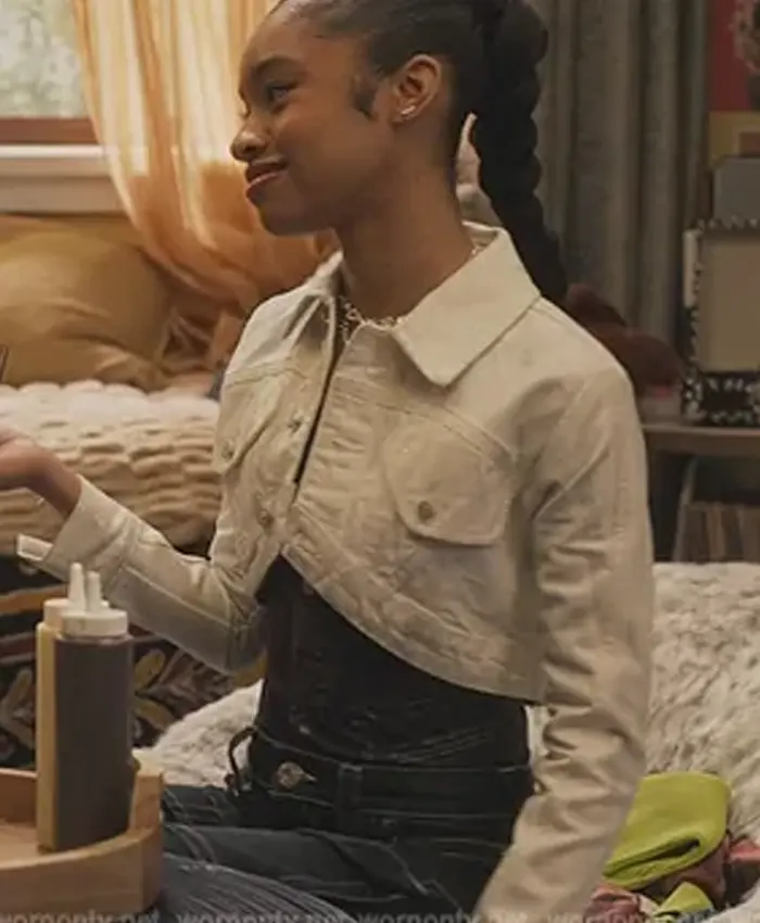 Ashley Banks Bel Air S03 Cropped Denim Jacket 1