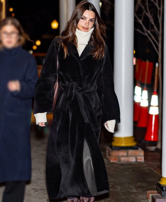 Aspen Fashion Week 2026 Emily Ratajkowski Black Coat