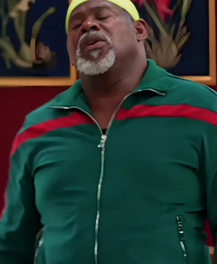 Assisted Living Stripe Zip Green Jacket
