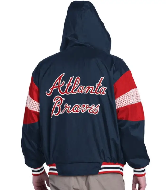 Atlanta Braves Legacy Lightweight Navy And Red Hooded Jacket