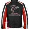 Atlanta Falcons Biker Black And Red Leather Jacket For Sale