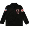 Atlanta Falcons Black Full Snap Satin Windbreaker Jacket