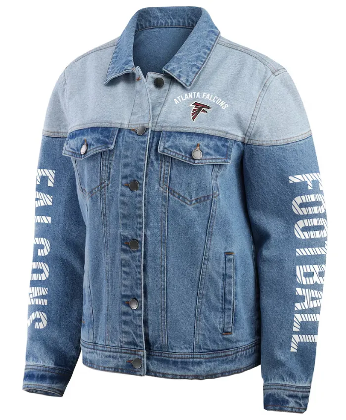 Atlanta Falcons Full Button Two Tone Denim Jacket
