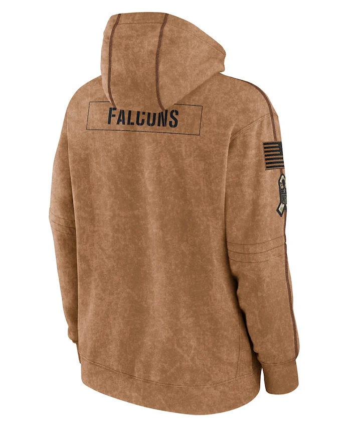 Atlanta Falcons Salute To Service Club Brown Pullover Fleece Hoodie