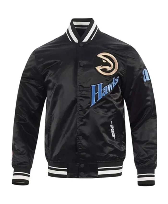 Atlanta Hawks 2024 25 City Edition Chenille Black Varsity Jacket