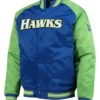 Atlanta Hawks Hardwood Classics Reload 3.0 Royal Blue And Green Varsity Jacket