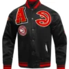 Atlanta Hawks Mashup Classic Rib Black Varsity Jacket