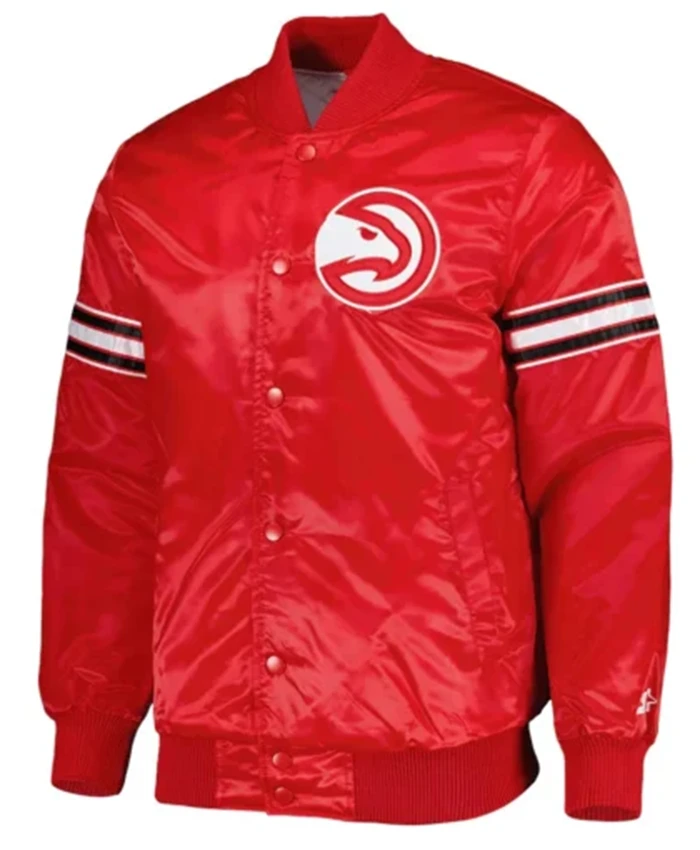 Atlanta Hawks Pick And Roll Red Varsity Jacket