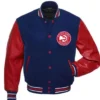 Atlanta Hawks Red And Blue Letterman Varsity Jacket