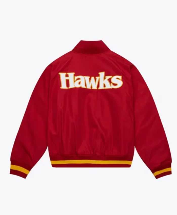 Atlanta Hawks Red Full Zip Bomber Jacket