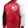 Atlanta Hawks Reliever Raglan Varsity Jacket