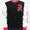 Atlanta Hawks White And Black Varsity Jacket