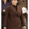 Audra Charles The Young And The Restless S53 Zuleyka Silver Brown Wool Coat