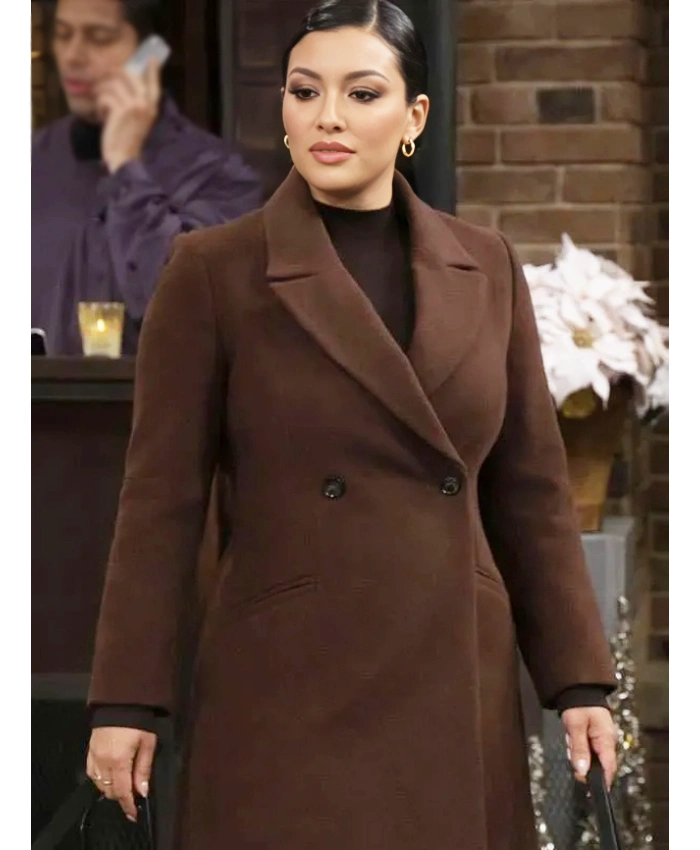 Audra Charles The Young And The Restless S53 Zuleyka Silver Brown Wool Coat