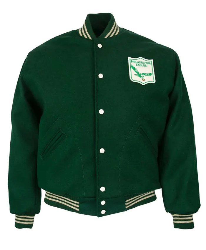 Authentic Philadelphia Eagles 1960 Snapt Tab Wool Green Jacket
