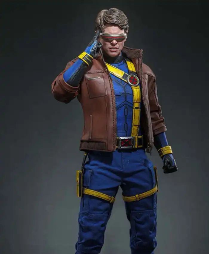 Avengers Doomsday 2026 Cyclops Brown Bomber Leather Jacket