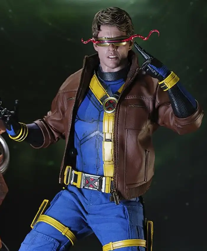 Avengers Doomsday Cyclops Brown Bomber Leather Jacket
